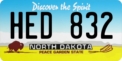 ND license plate HED832