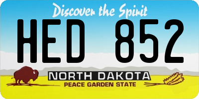 ND license plate HED852