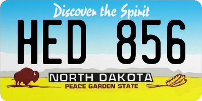 ND license plate HED856