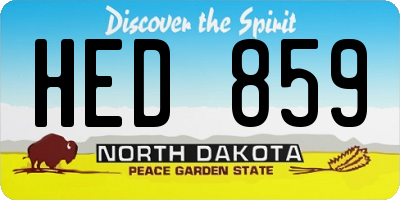 ND license plate HED859