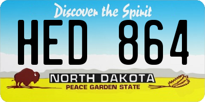 ND license plate HED864