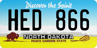 ND license plate HED866