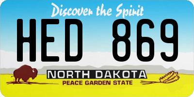 ND license plate HED869