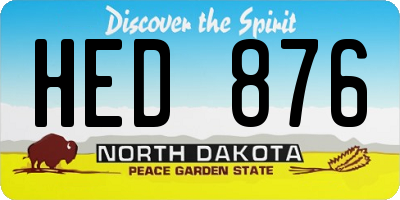 ND license plate HED876
