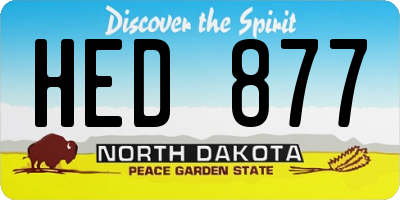 ND license plate HED877