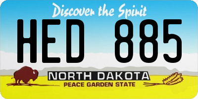 ND license plate HED885