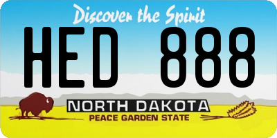 ND license plate HED888