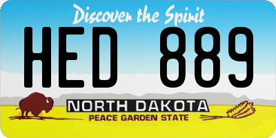 ND license plate HED889
