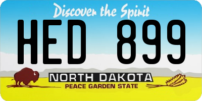 ND license plate HED899