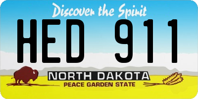 ND license plate HED911