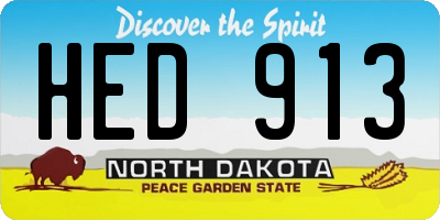 ND license plate HED913