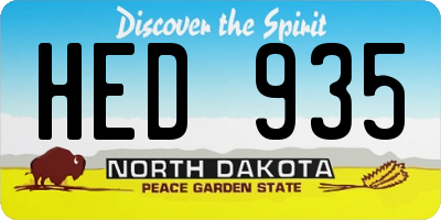 ND license plate HED935