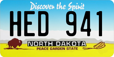 ND license plate HED941