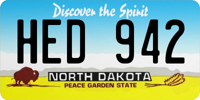 ND license plate HED942