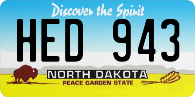 ND license plate HED943
