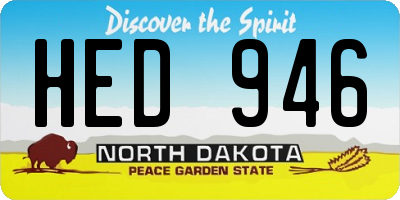 ND license plate HED946
