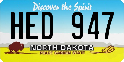 ND license plate HED947