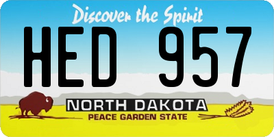 ND license plate HED957
