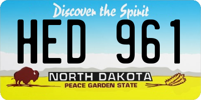 ND license plate HED961