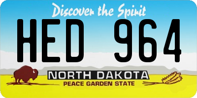 ND license plate HED964