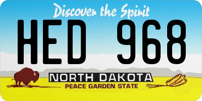 ND license plate HED968