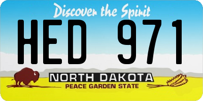 ND license plate HED971