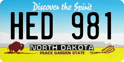 ND license plate HED981