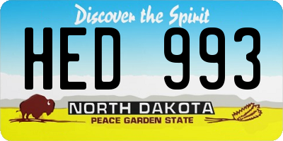 ND license plate HED993
