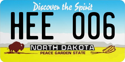 ND license plate HEE006
