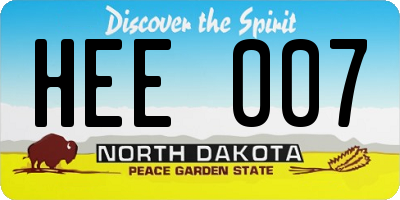 ND license plate HEE007