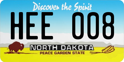 ND license plate HEE008