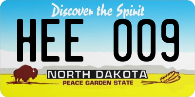 ND license plate HEE009