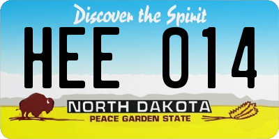 ND license plate HEE014