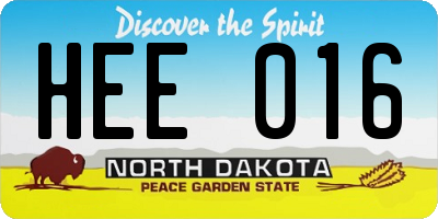 ND license plate HEE016