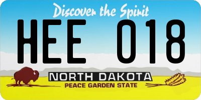 ND license plate HEE018