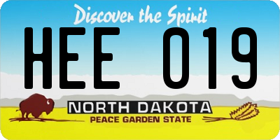 ND license plate HEE019