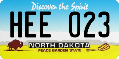 ND license plate HEE023