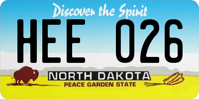 ND license plate HEE026