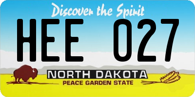 ND license plate HEE027
