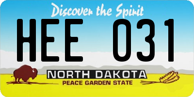 ND license plate HEE031