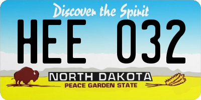 ND license plate HEE032