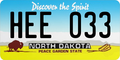 ND license plate HEE033