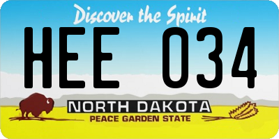 ND license plate HEE034
