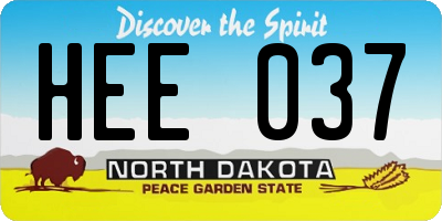 ND license plate HEE037