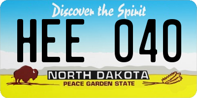 ND license plate HEE040