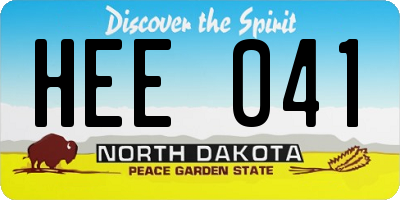 ND license plate HEE041