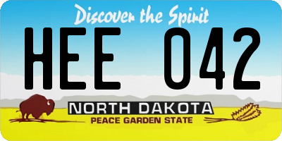ND license plate HEE042