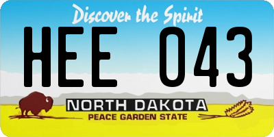 ND license plate HEE043