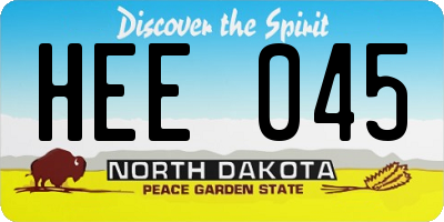 ND license plate HEE045