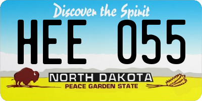 ND license plate HEE055